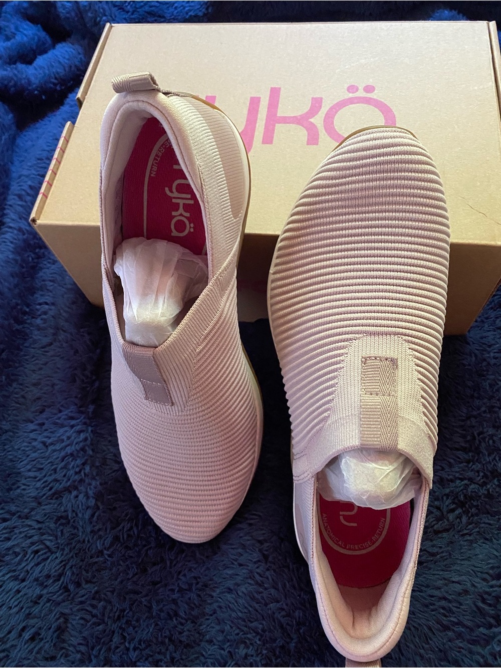 Ryka Women's Slip-On Knit Sneakers — Light Blush Pink